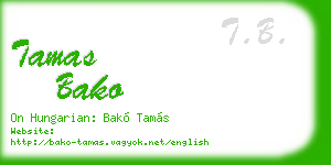 tamas bako business card